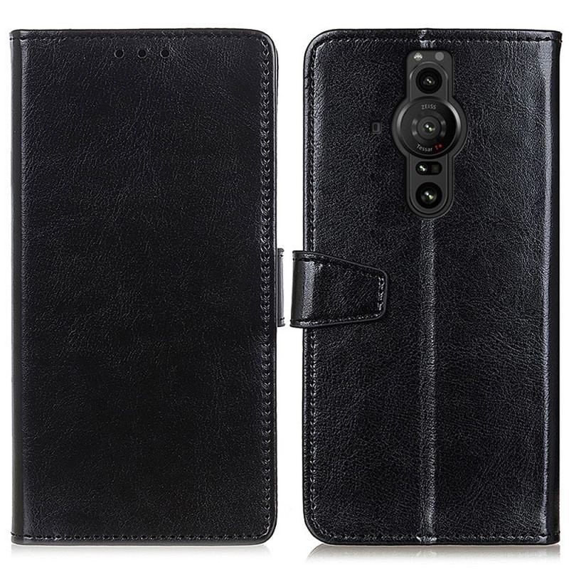 Capa Flip Para Sony Xperia Pro-I Efeito Couro Brilhante Simples