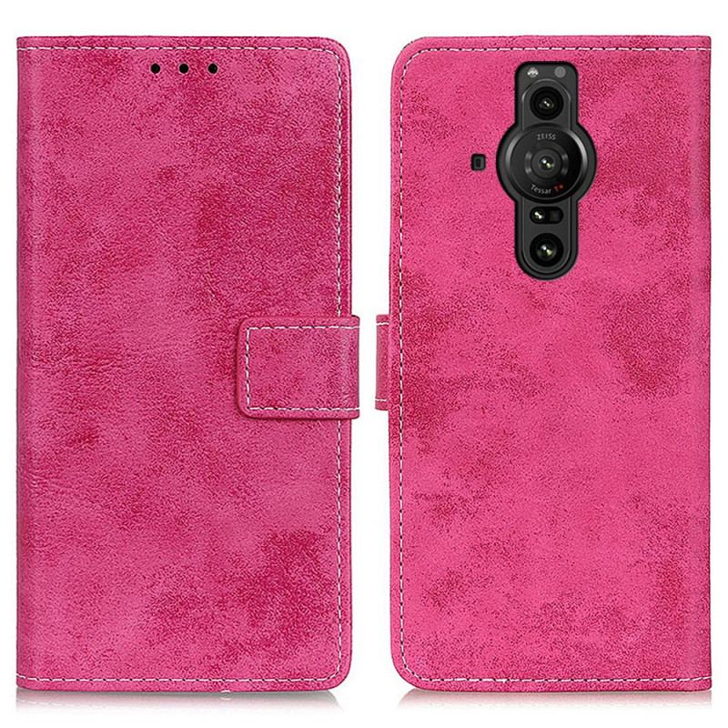 Capa Flip Para Sony Xperia Pro-I Efeito Couro Vintage