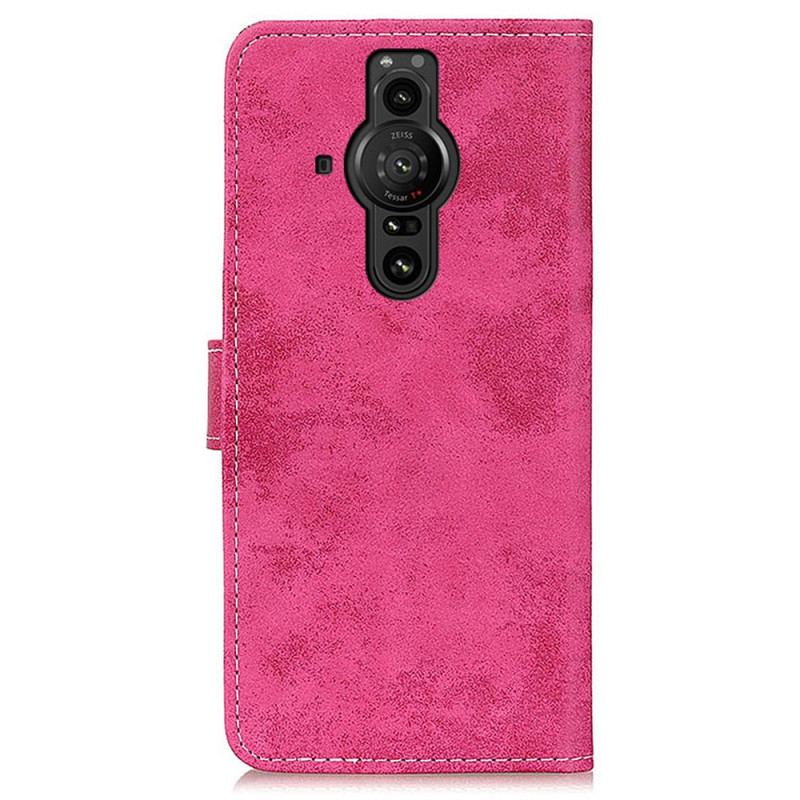 Capa Flip Para Sony Xperia Pro-I Efeito Couro Vintage