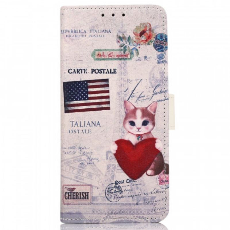 Capa Flip Para Sony Xperia Pro-I Gato Viajante