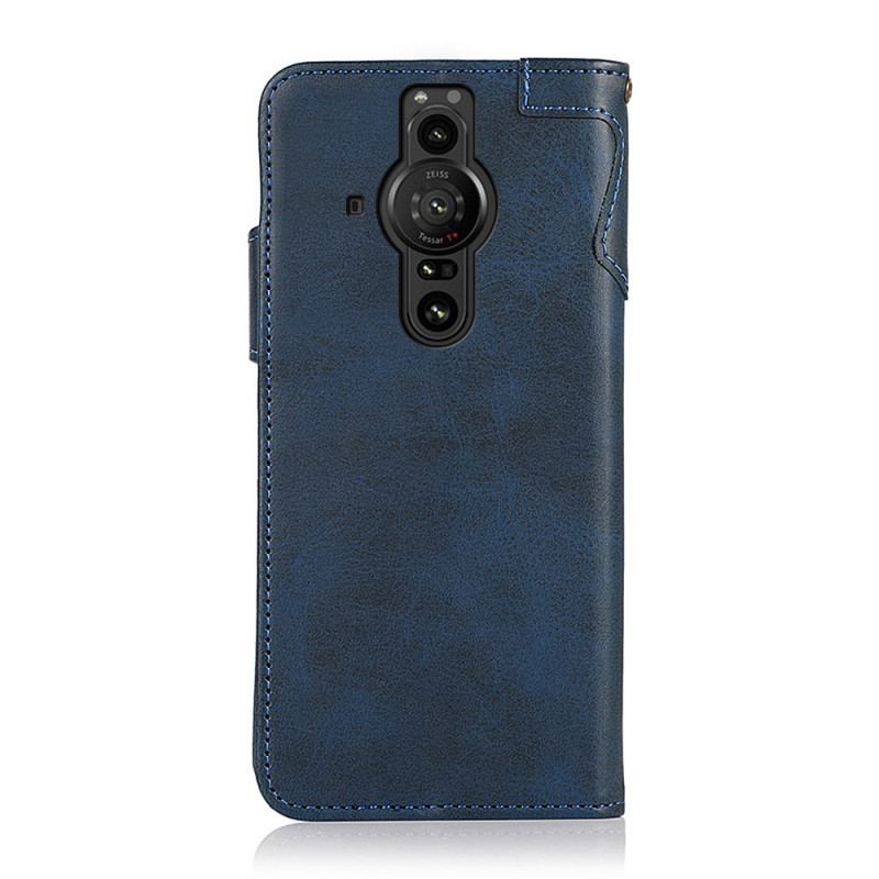 Capa Folio Para Sony Xperia Pro-I Botão Magnético Khazneh