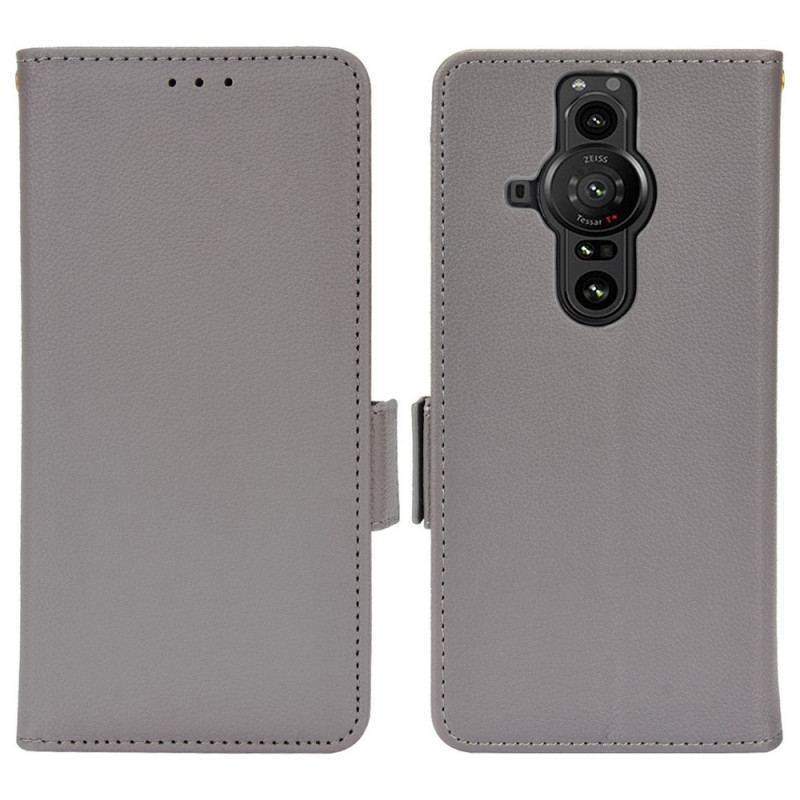 Capa Folio Para Sony Xperia Pro-I Efeito Couro Lichia Premium