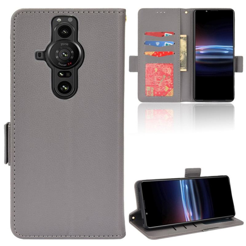 Capa Folio Para Sony Xperia Pro-I Efeito Couro Lichia Premium