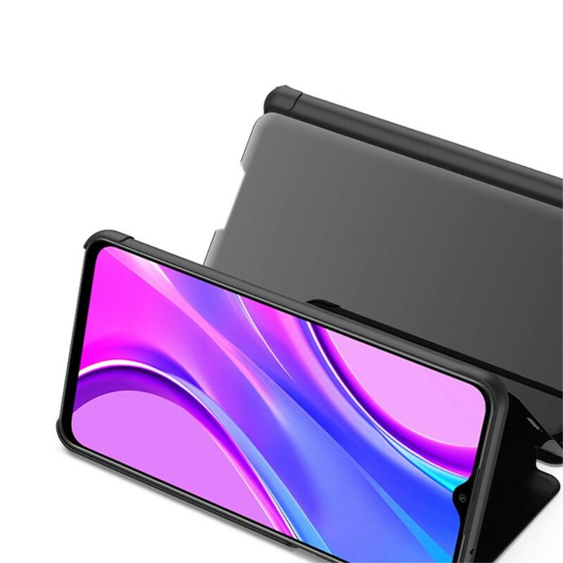 Capa De Celular Para Xiaomi Redmi 9 Espelho E Couro Sintético