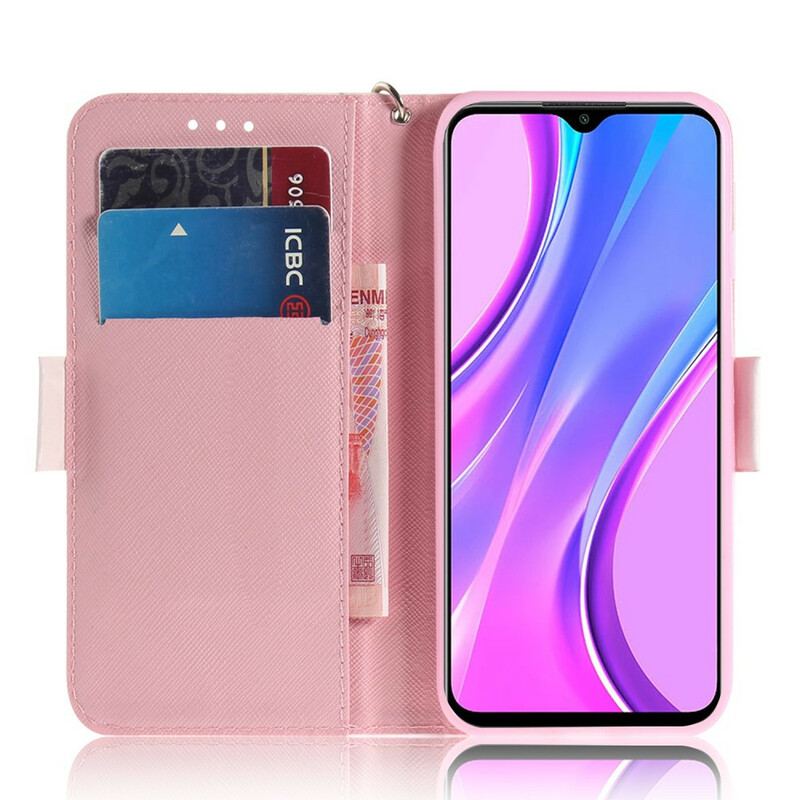 Capa De Couro Para Xiaomi Redmi 9 De Cordão Bomba Strappy