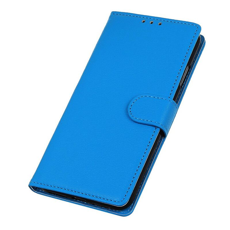 Capa De Couro Para Xiaomi Redmi 9 Efeito Couro Lichia Premium