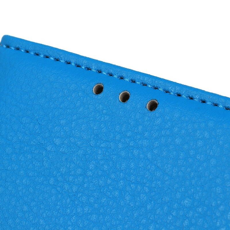 Capa De Couro Para Xiaomi Redmi 9 Efeito Couro Lichia Premium