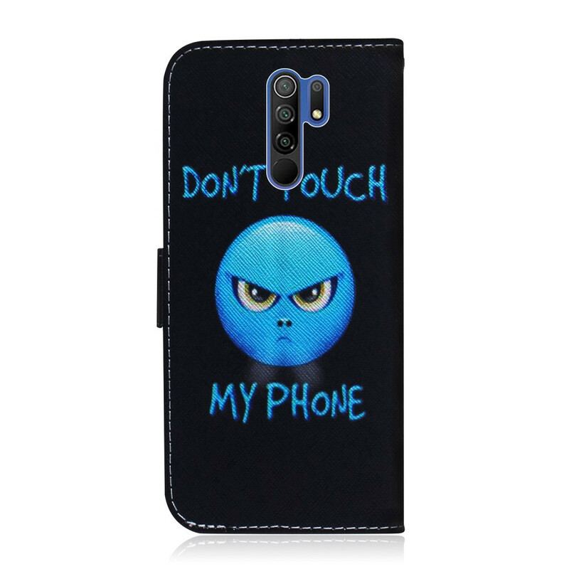 Capa De Couro Para Xiaomi Redmi 9 Emoji Telefone