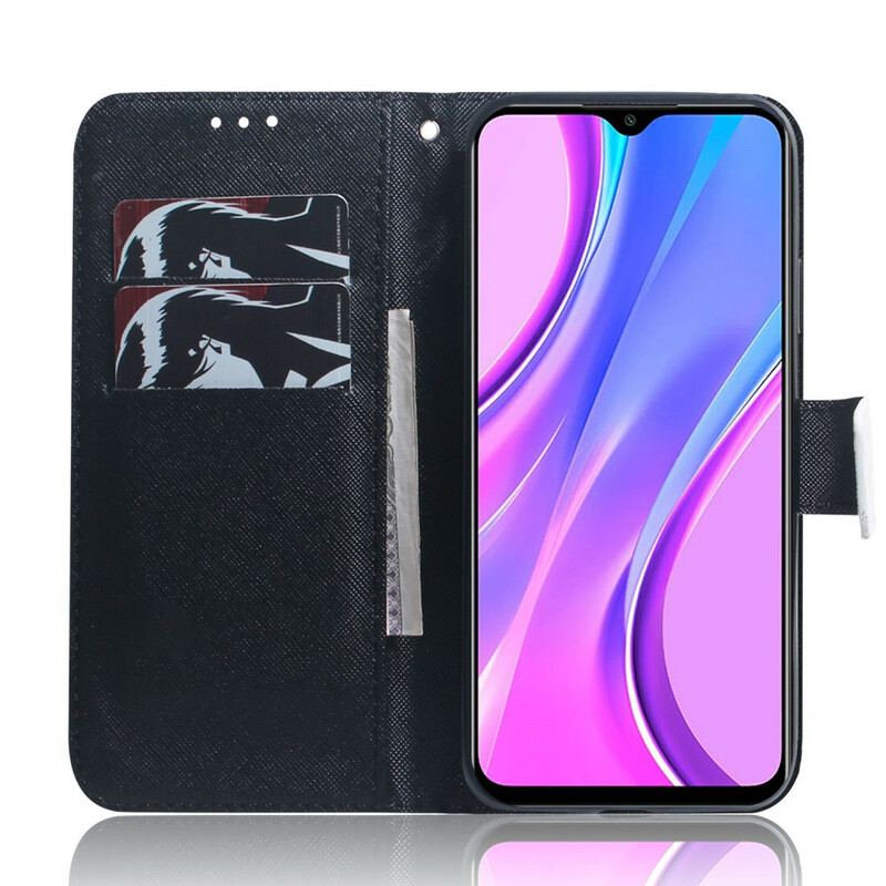 Capa De Couro Para Xiaomi Redmi 9 Emoji Telefone