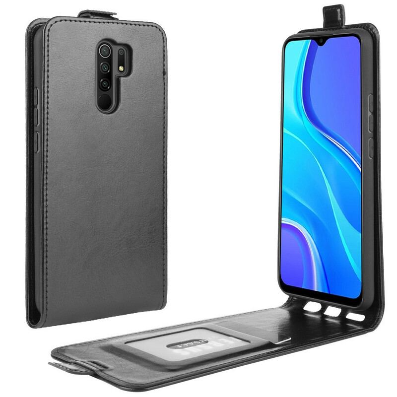 Capa De Couro Para Xiaomi Redmi 9 Flip Efeito Couro Dobrável