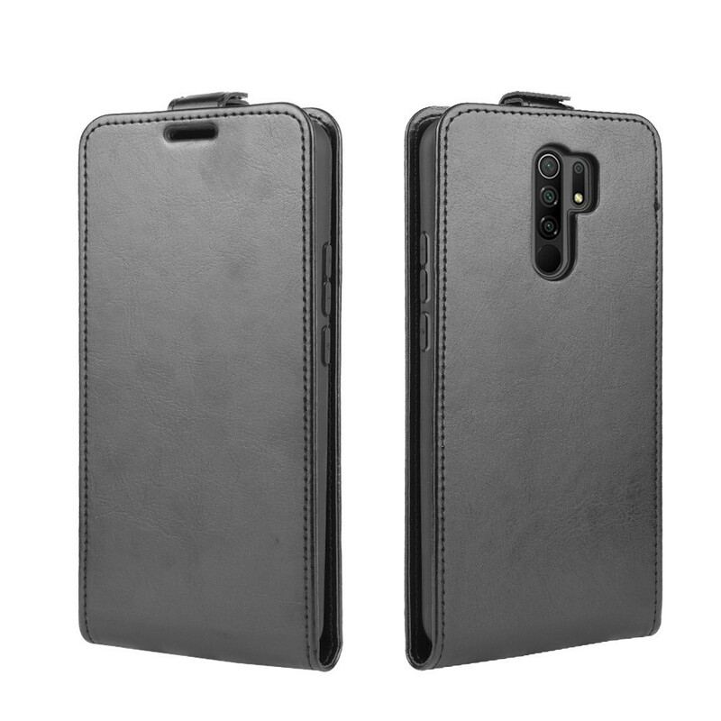 Capa De Couro Para Xiaomi Redmi 9 Flip Efeito Couro Dobrável