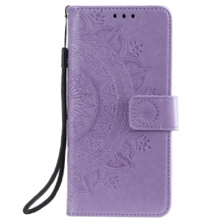 Capa De Couro Para Xiaomi Redmi 9 Mandala Do Sol