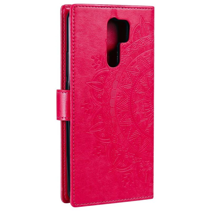 Capa De Couro Para Xiaomi Redmi 9 Mandala Do Sol