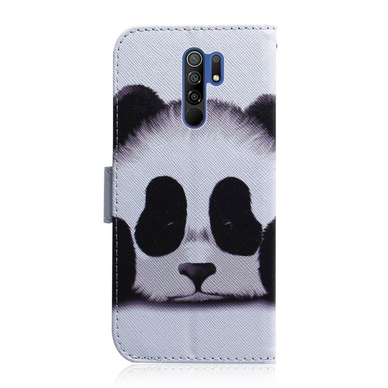 Capa Em Pele Para Xiaomi Redmi 9 Cara De Panda