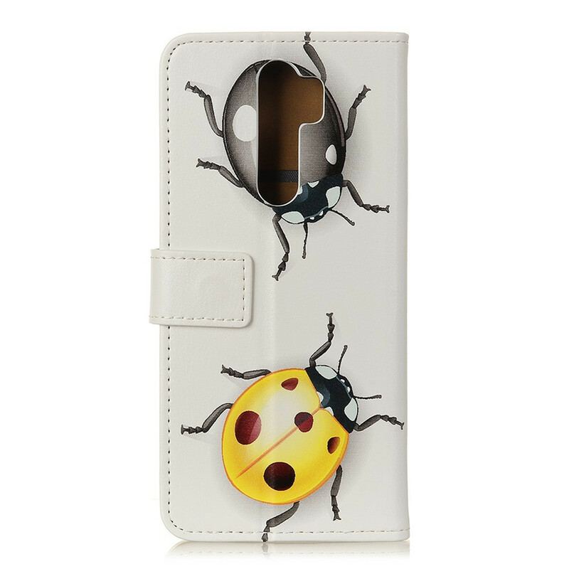 Capa Em Pele Para Xiaomi Redmi 9 Joaninhas