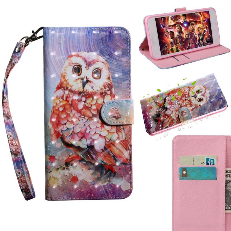 Capa Flip Para Xiaomi Redmi 9 Coruja O Pintor