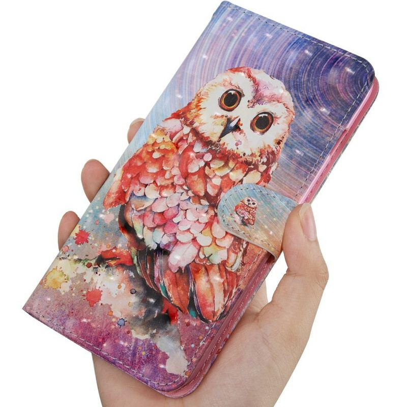 Capa Flip Para Xiaomi Redmi 9 Coruja O Pintor