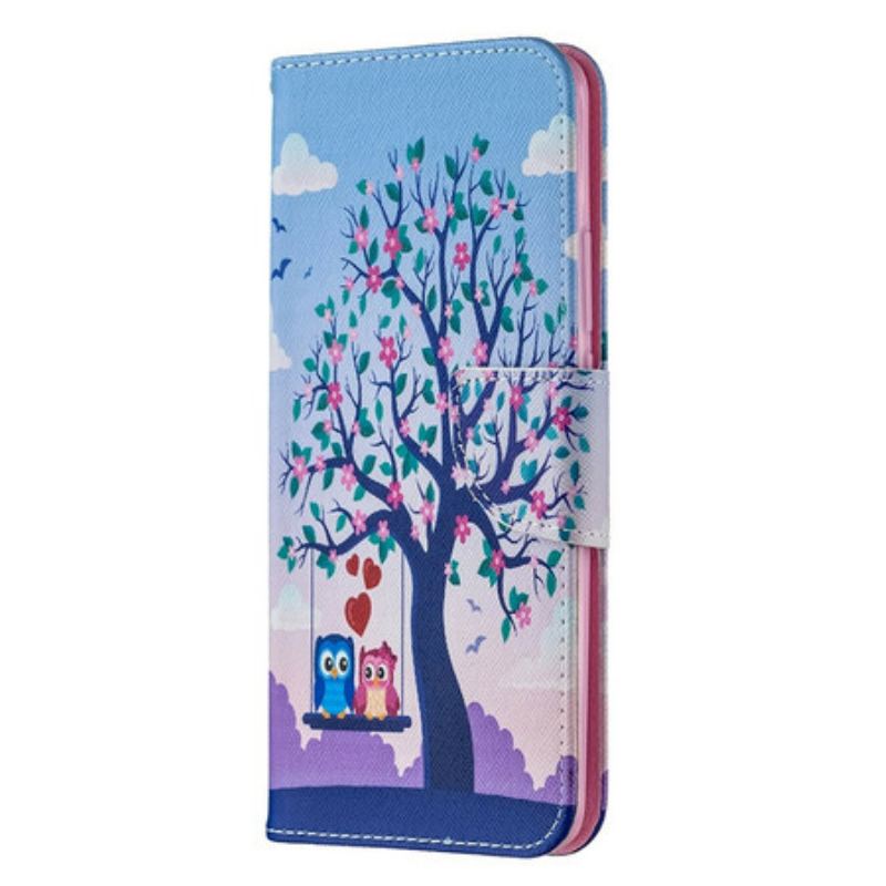 Capa Flip Para Xiaomi Redmi 9 Corujas No Balanço