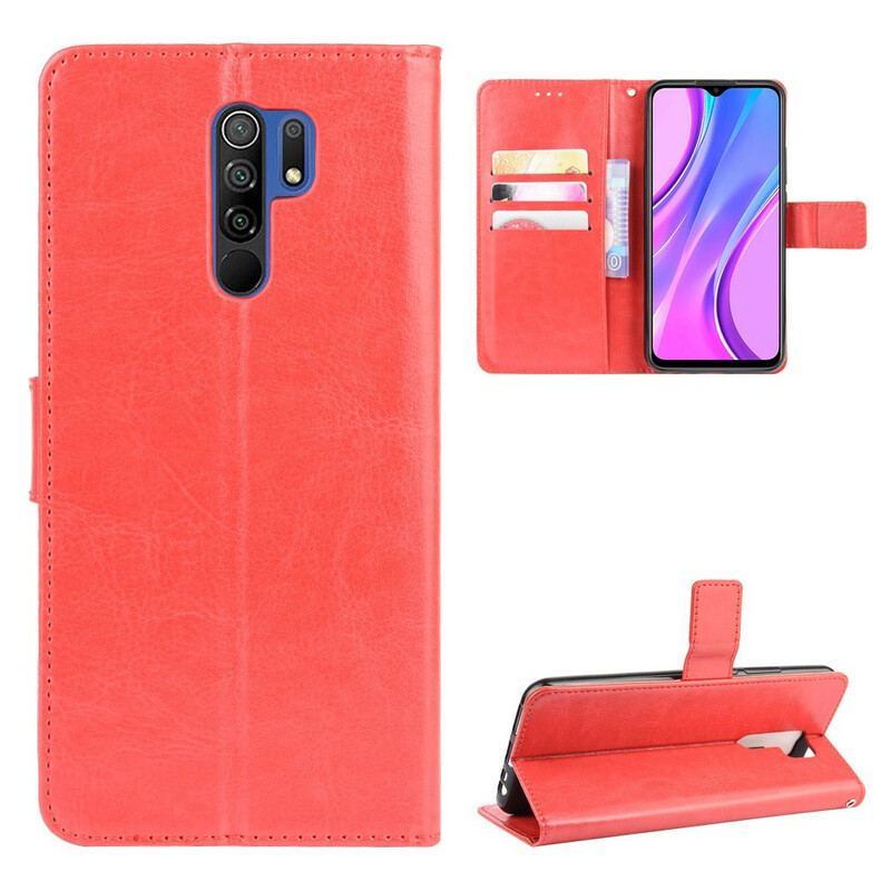 Capa Flip Para Xiaomi Redmi 9 Couro Falso Chamativo