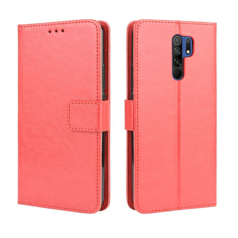 Capa Flip Para Xiaomi Redmi 9 Couro Falso Chamativo