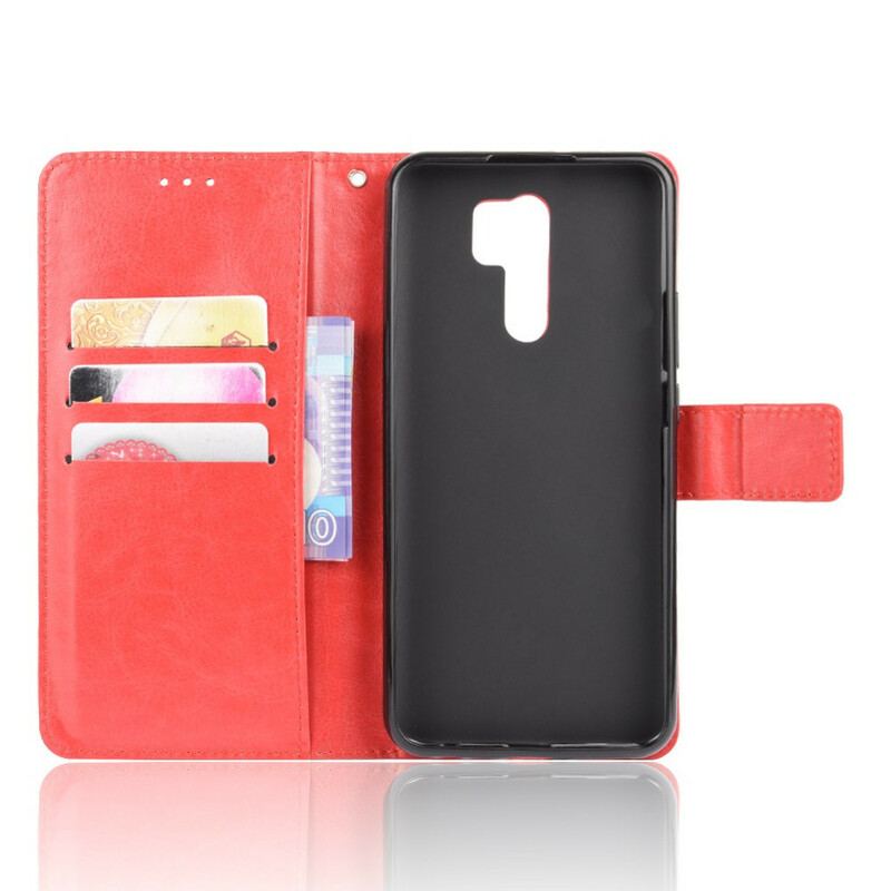 Capa Flip Para Xiaomi Redmi 9 Couro Falso Chamativo