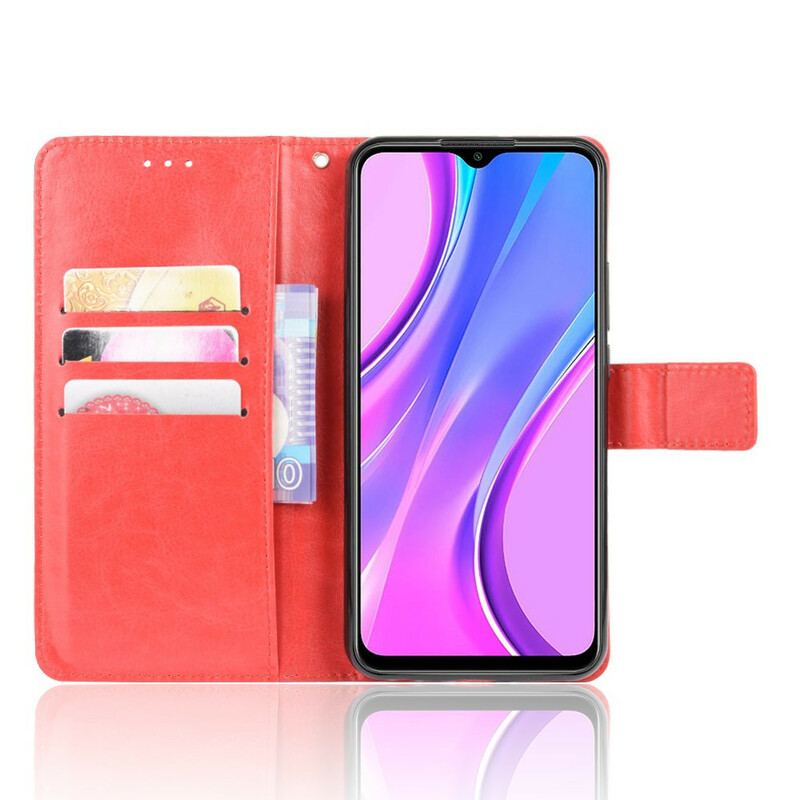 Capa Flip Para Xiaomi Redmi 9 Couro Falso Chamativo