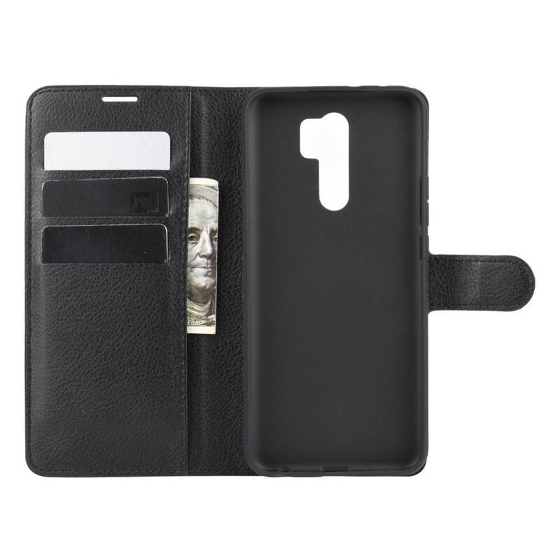 Capa Flip Para Xiaomi Redmi 9 Couro Falso Clássico