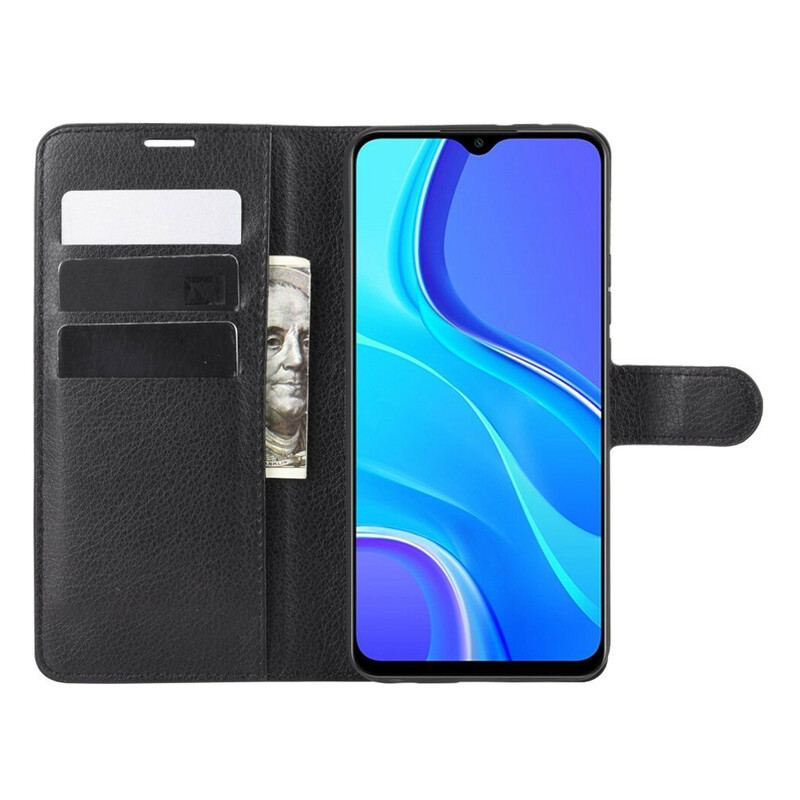 Capa Flip Para Xiaomi Redmi 9 Couro Falso Clássico