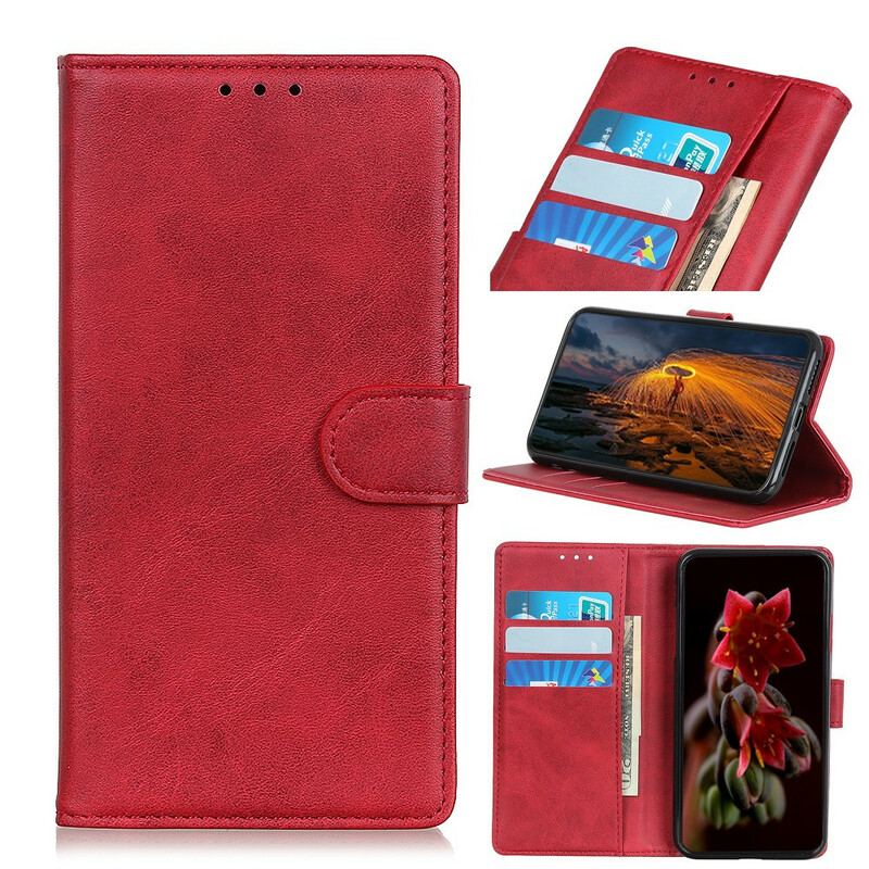 Capa Flip Para Xiaomi Redmi 9 Efeito De Couro Fosco Retrô