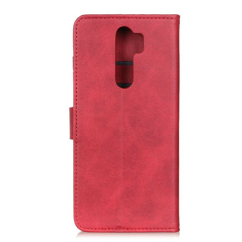 Capa Flip Para Xiaomi Redmi 9 Efeito De Couro Fosco Retrô