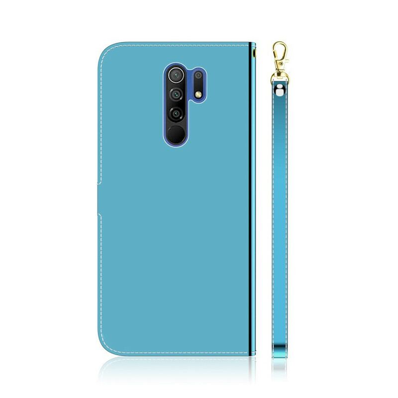 Capa Flip Para Xiaomi Redmi 9 Capa De Espelho De Couro Sintético