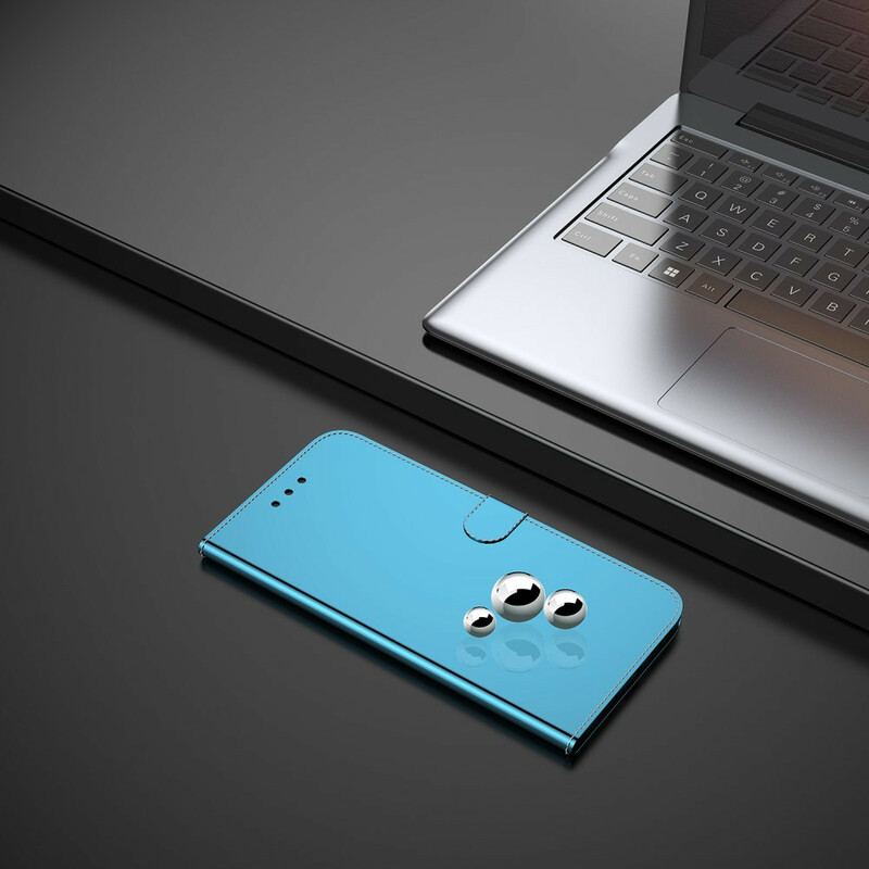 Capa Flip Para Xiaomi Redmi 9 Capa De Espelho De Couro Sintético