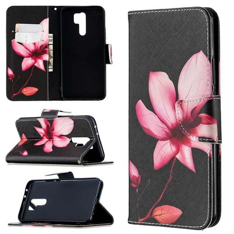 Capa Flip Para Xiaomi Redmi 9 Flor Rosa