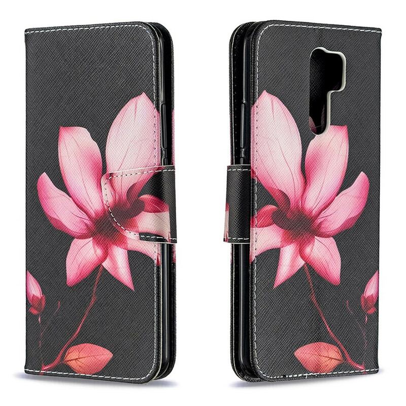 Capa Flip Para Xiaomi Redmi 9 Flor Rosa