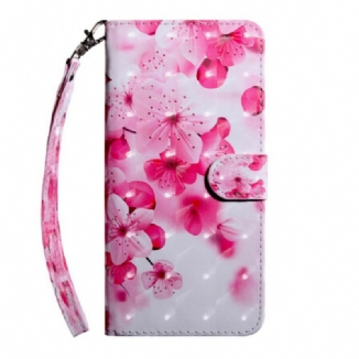 Capa Flip Para Xiaomi Redmi 9 Flores Cor De Rosa