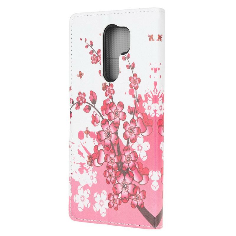 Capa Flip Para Xiaomi Redmi 9 Flores Tropicais