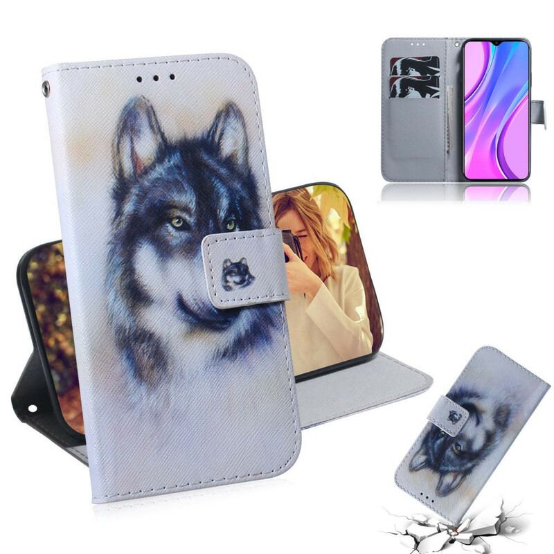 Capa Flip Para Xiaomi Redmi 9 Olhar Canino