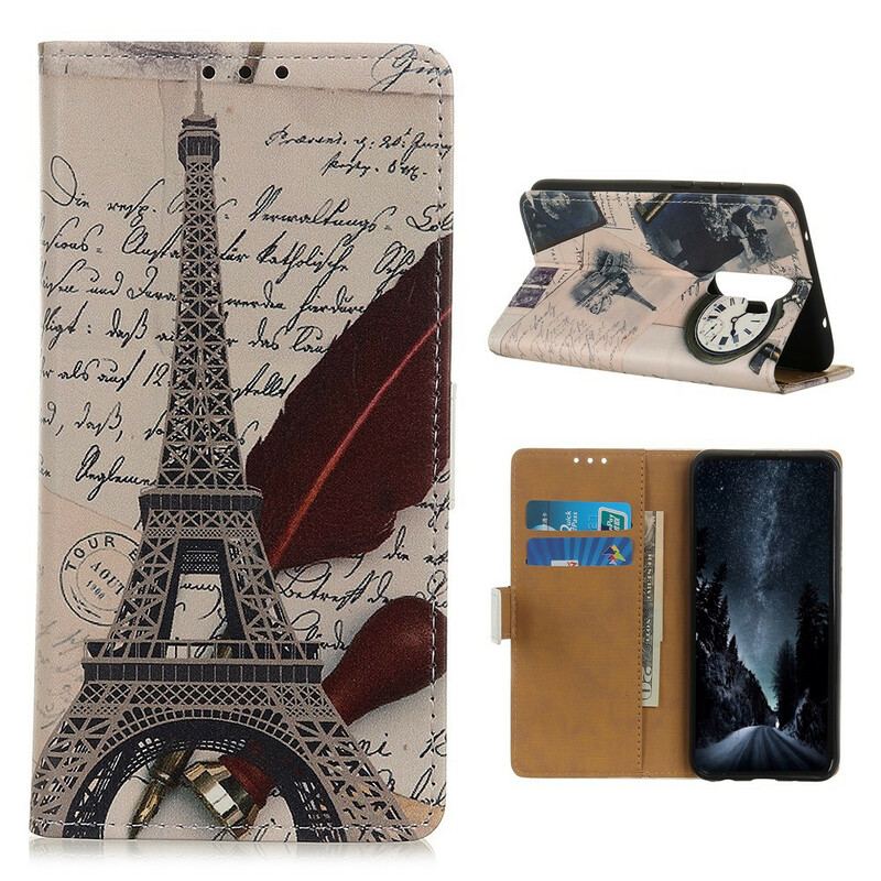 Capa Flip Para Xiaomi Redmi 9 Torre Eiffel Do Poeta