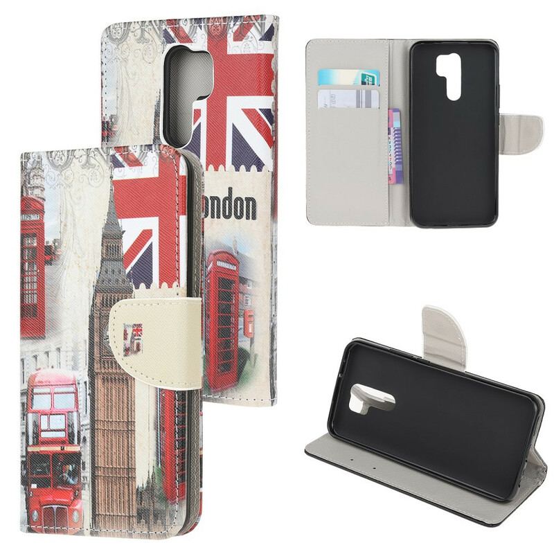 Capa Flip Para Xiaomi Redmi 9 Vida Em Londres