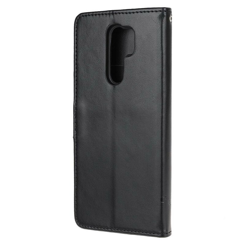 Capa Folio Para Xiaomi Redmi 9 Borboletas E Flores Asiáticas