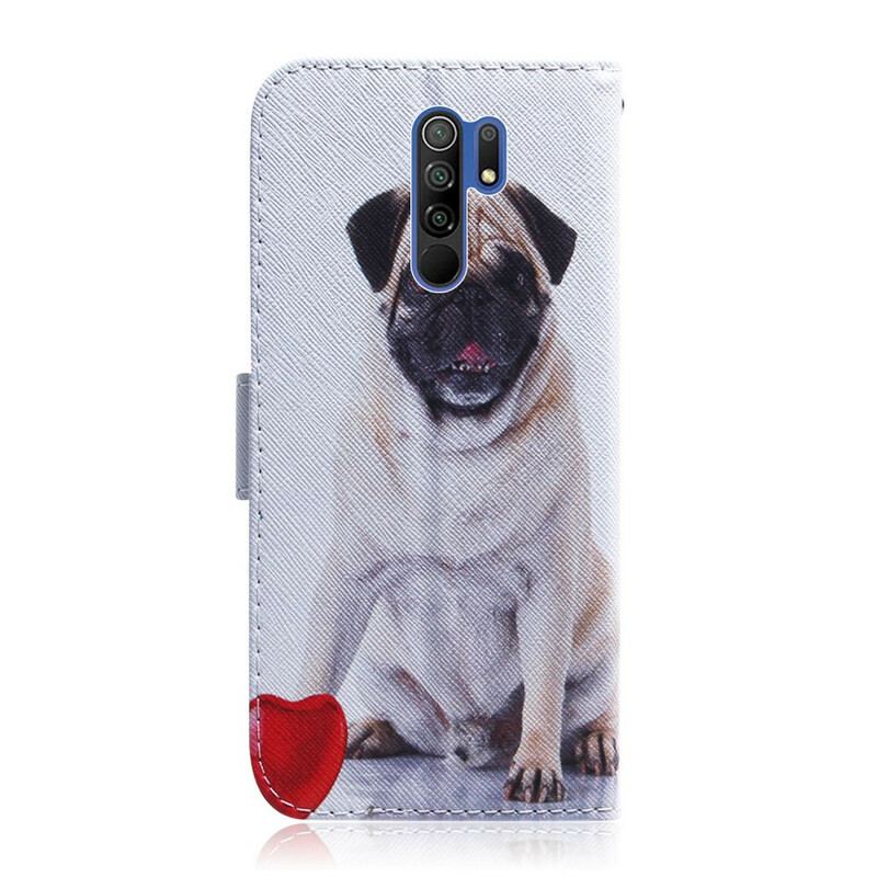 Capa Folio Para Xiaomi Redmi 9 Cachorro Pug