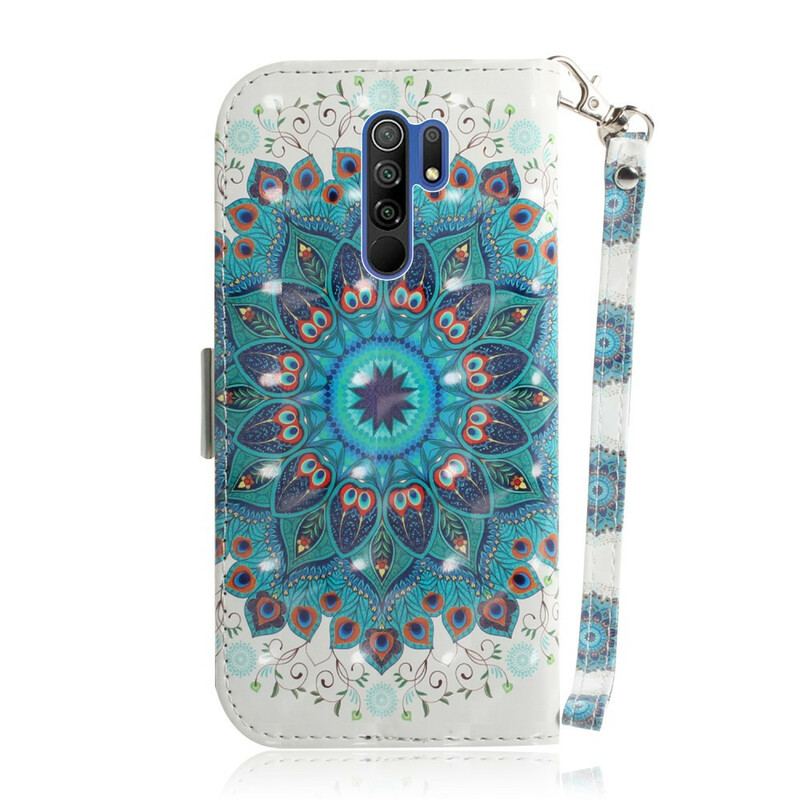 Capa Folio Para Xiaomi Redmi 9 De Cordão Mandala Magistral Com Alça