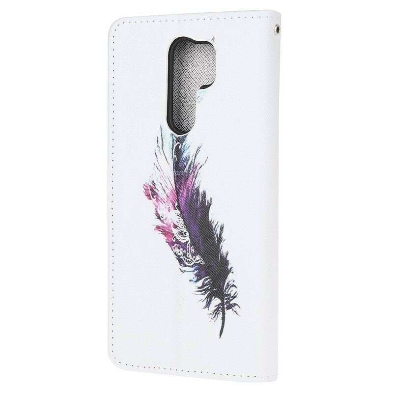 Capa Folio Para Xiaomi Redmi 9 De Cordão Pena Com Cordão