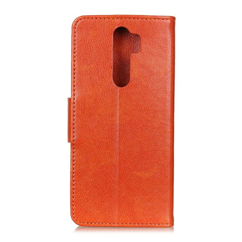 Capa Folio Para Xiaomi Redmi 9 Couro Napa Rachado