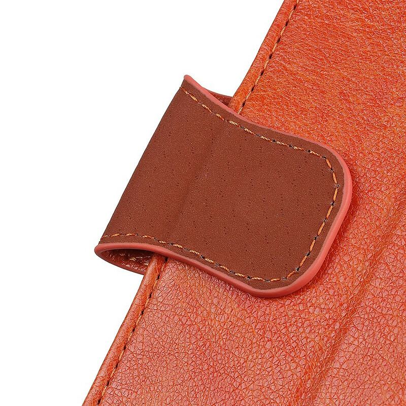 Capa Folio Para Xiaomi Redmi 9 Couro Napa Rachado