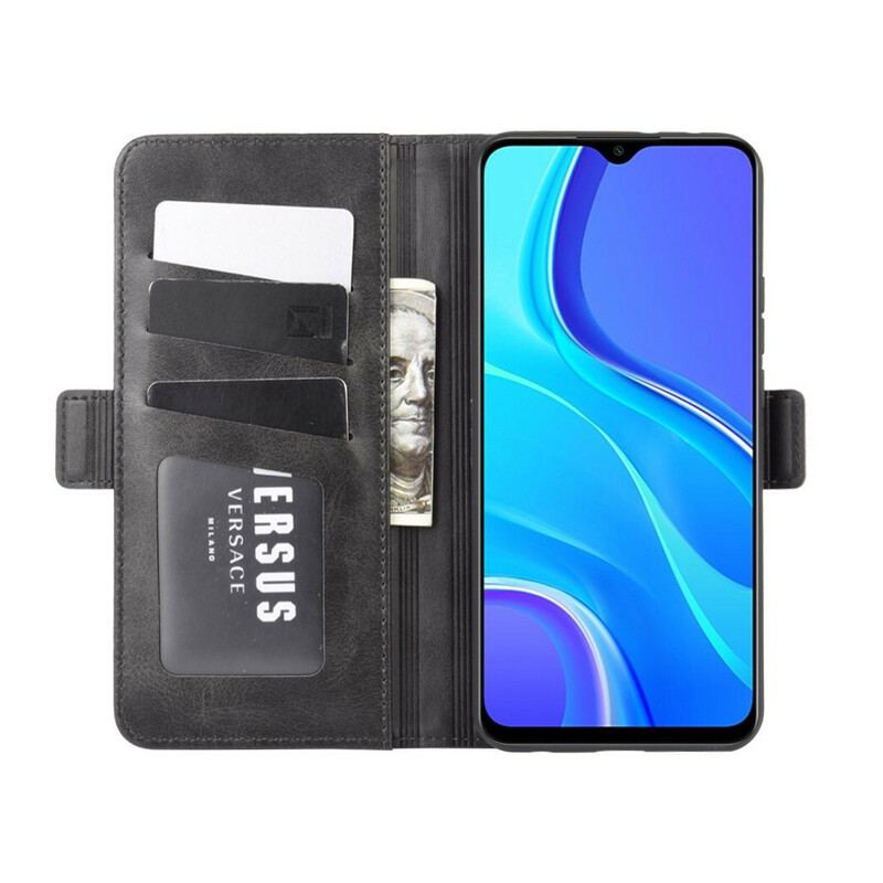 Capa Folio Para Xiaomi Redmi 9 Flip Aba Dupla