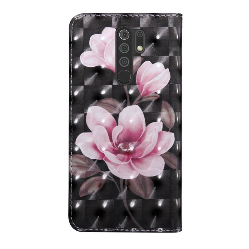 Capa Folio Para Xiaomi Redmi 9 Flores Em Flor