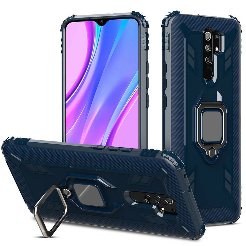 Capa Para Xiaomi Redmi 9 Estilo De Anel De Fibra De Carbono