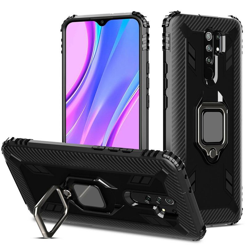 Capa Para Xiaomi Redmi 9 Estilo De Anel De Fibra De Carbono