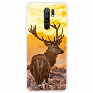 Capa Para Xiaomi Redmi 9 Veado E Paisagem